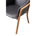 Designer black leather armrest single chairs